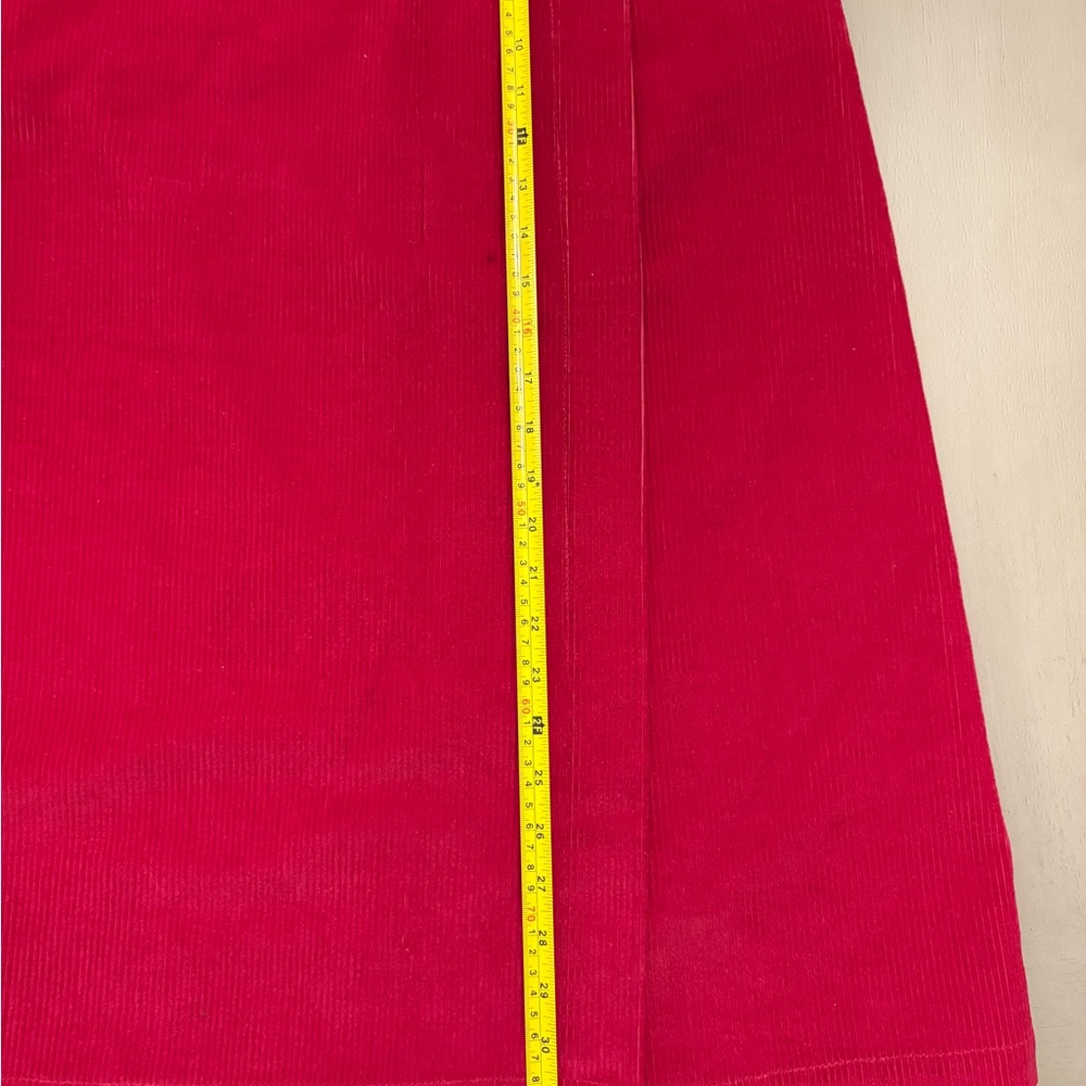 Vtg‎ LL Bean Corduroy Long Wrap Skirt Pink Magenta Pockets USA Cottagecore Sz 8 - Picture 10 of 11